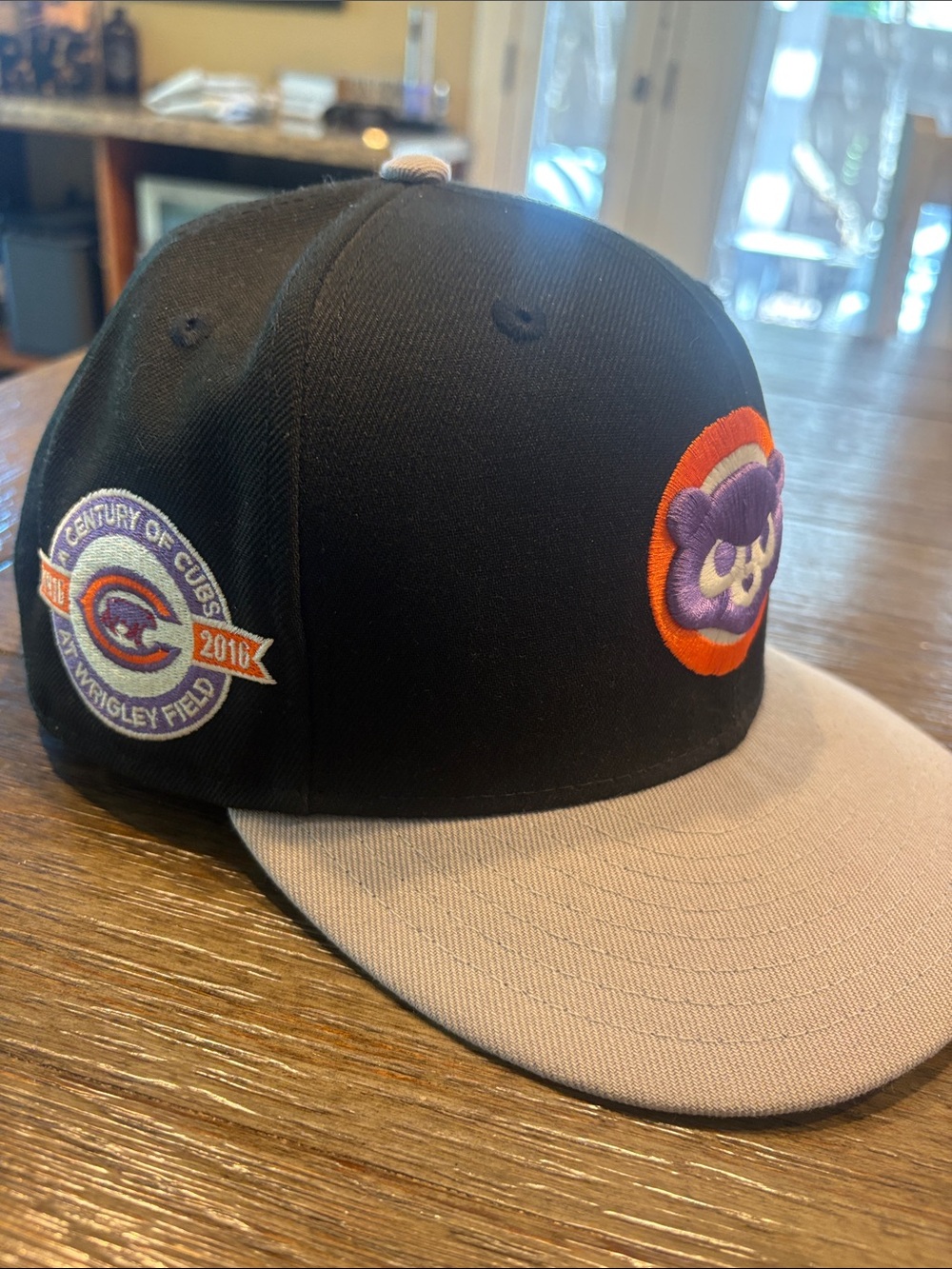 New Era Chicago Cubs Black & Gray Baseball Cap with Colorful Embroidered Patches